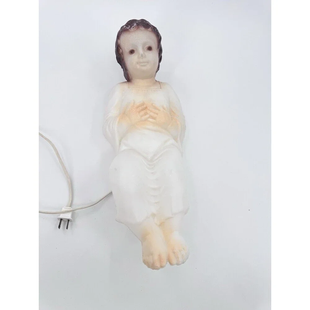 Vintage Empire Blow Mold Christmas Nativity Scene Baby Jesus Yard Decor Works